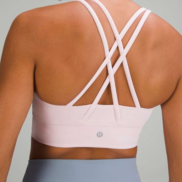lululemon Energy Longline Bra Medium Support B-D Cups - Flush Pink Size 10 - Picture 2 of 7